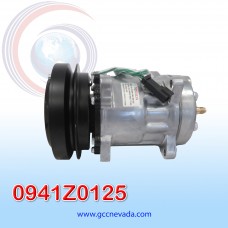 COMPRESOR 709 SD7H15 CATERPILLAR EXCAVATOR TOMA VERTICAL MUFFLER R-134-A 8 OREJAS 1A 152MM 24V NEVADA ASIA